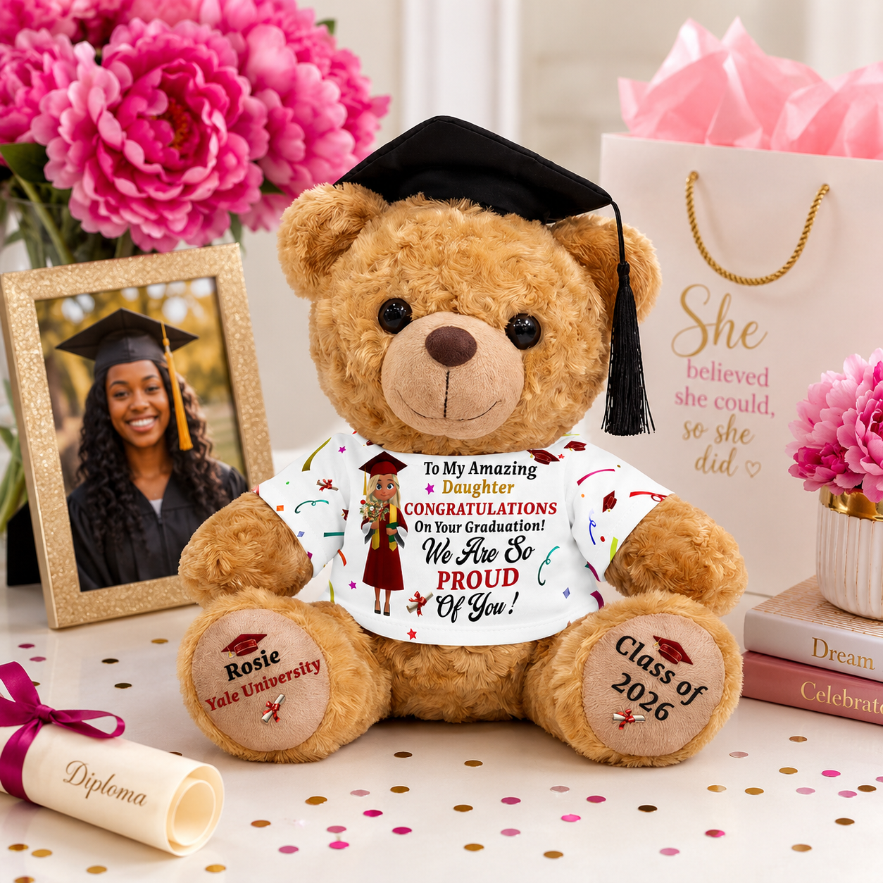 Congratulations On Your Graduation  - Personalized Graduation Bear With Card