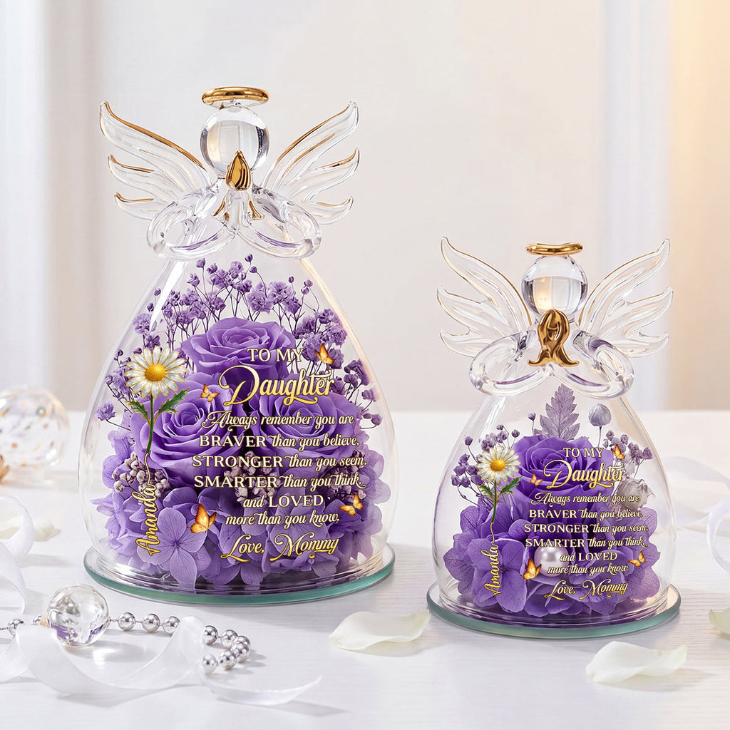 You Are Loved More Than You Know - Personalized Angel Dome With Preserved Flowers
