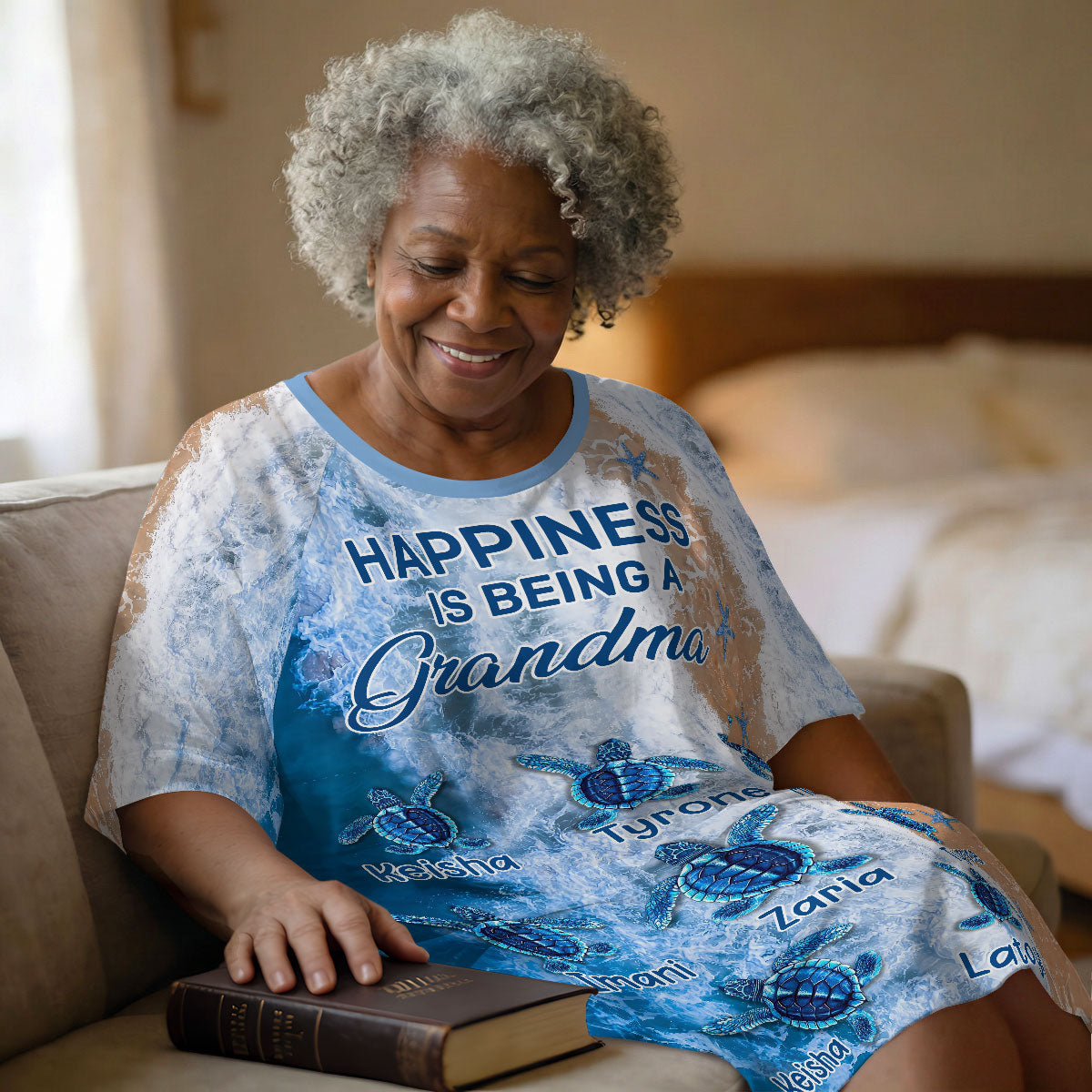 Happiness Is Being A Grandma - Personalized Sleep Tee