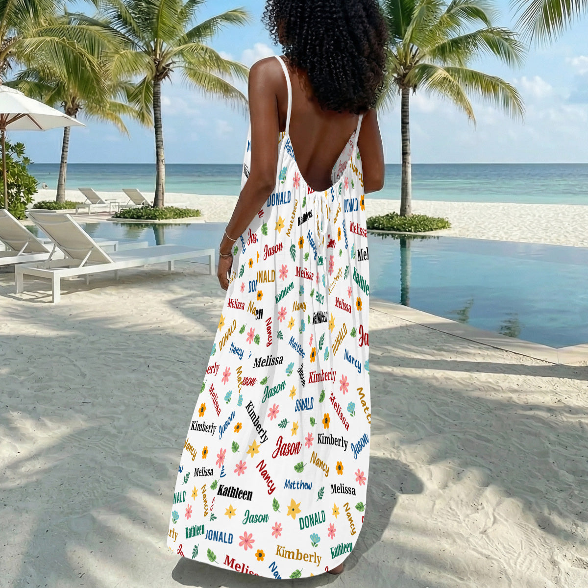 Best Mommy Ever - Personalized Backless Cami Maxi Dress