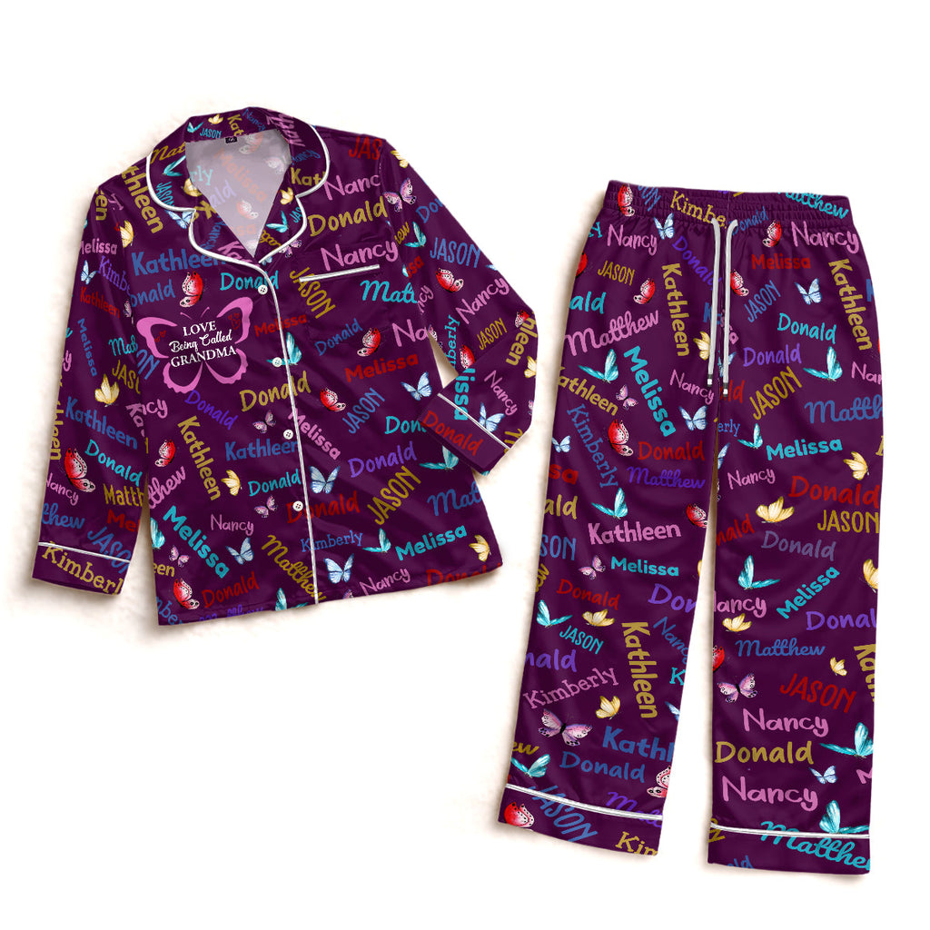 Love Is Being Called Grandma - Personalized Satin PJM Set