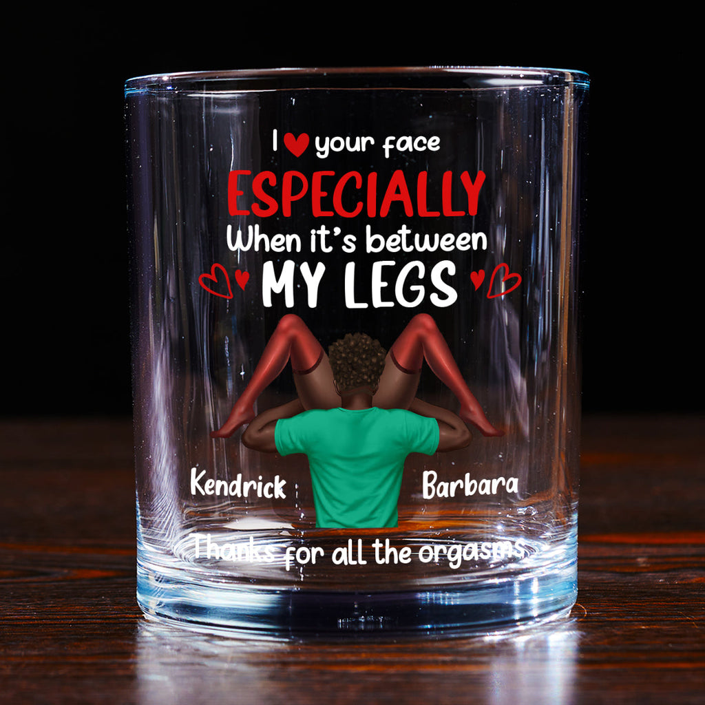 I Love Your Face - Personalized Round Whiskey Glass