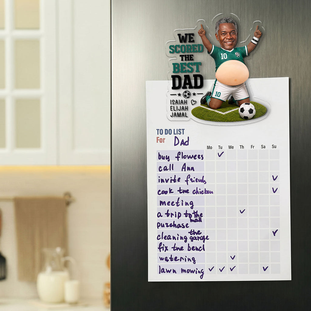 We Scored The Best Dad - Personalized Squishy Fridge Magnet