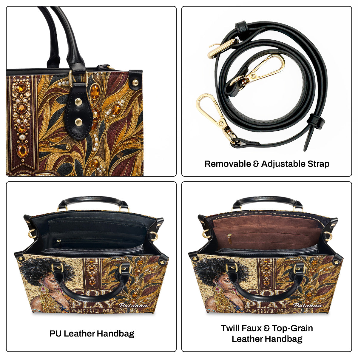 God Don't Play About Me - Personalized Leather Handbag