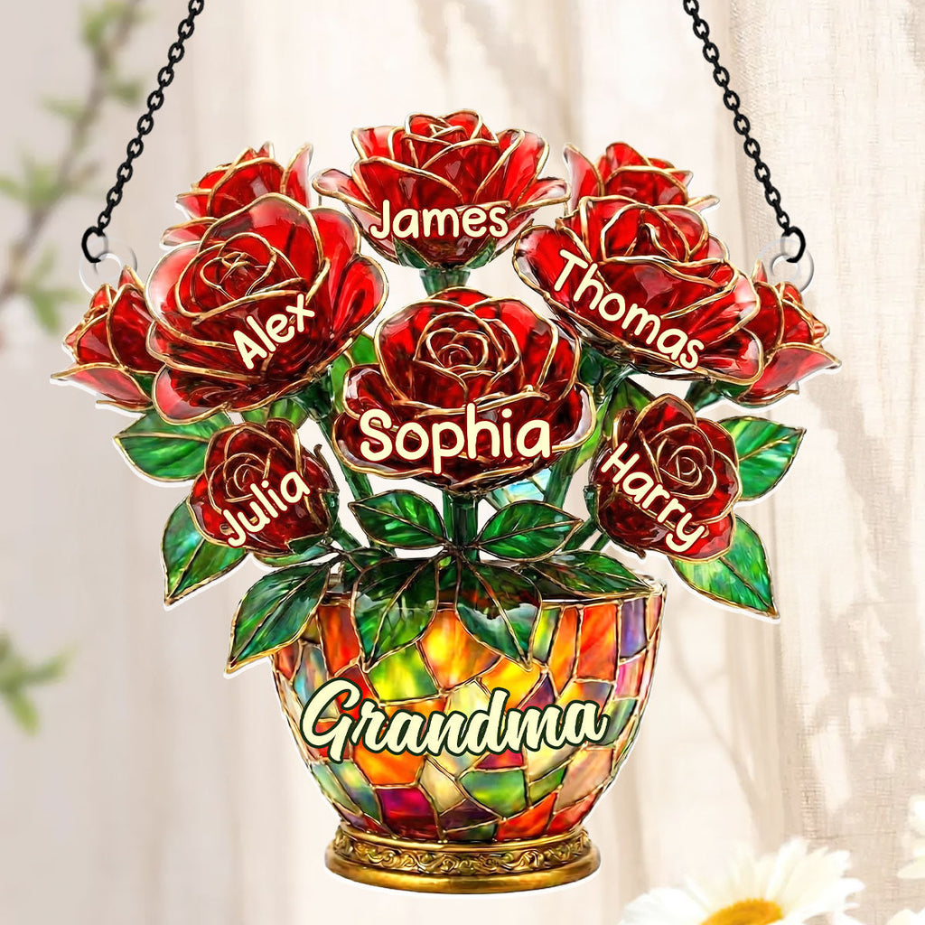 Grandma’s Roses Of Love - Personalized Acrylic Suncatcher