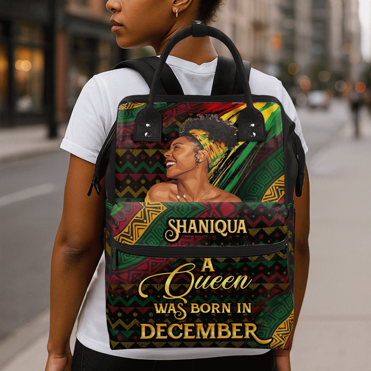 A Beautiful Black Queen - Personalized Duckbilled Backpack