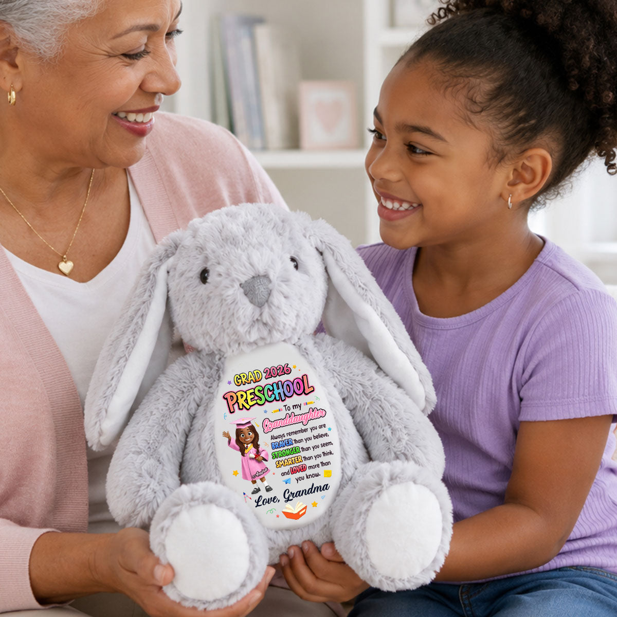 Preschool Kindergarten Graduation - Personalized Stuffed Bunny