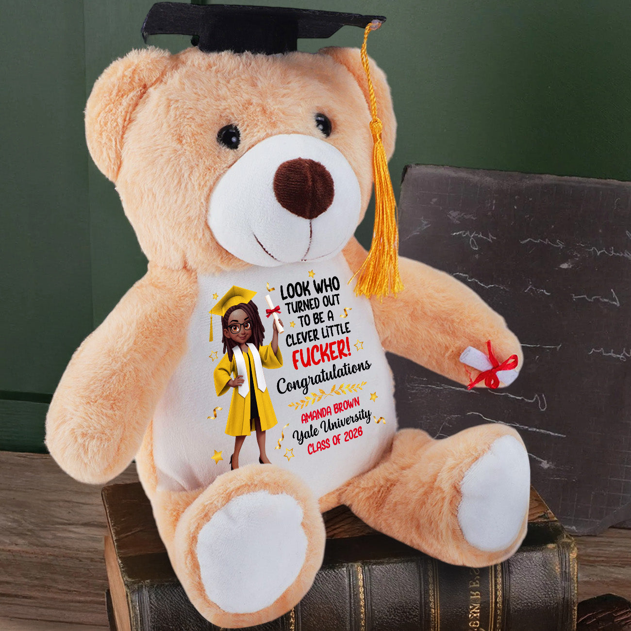 A Clever Little Fucker - Personalized Graduation Teddy Bear