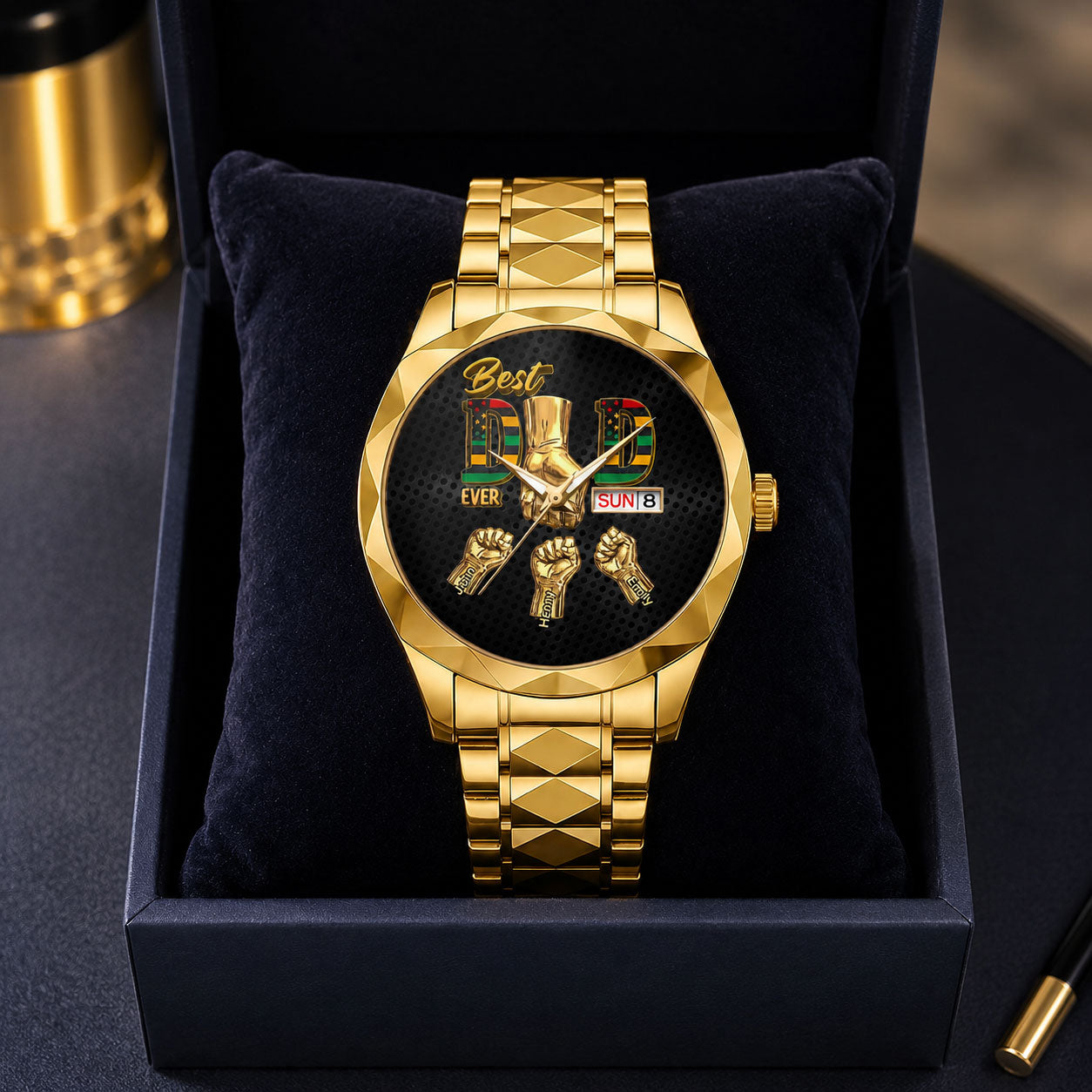 Best Dad Ever - Personalized Men's Wrist Watch