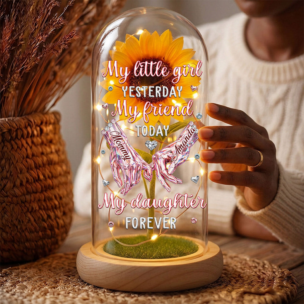 My Little Girl Yesterday, My Friend Today, My Daughter Forever  - Personalized Sunflower Dome Lamp
