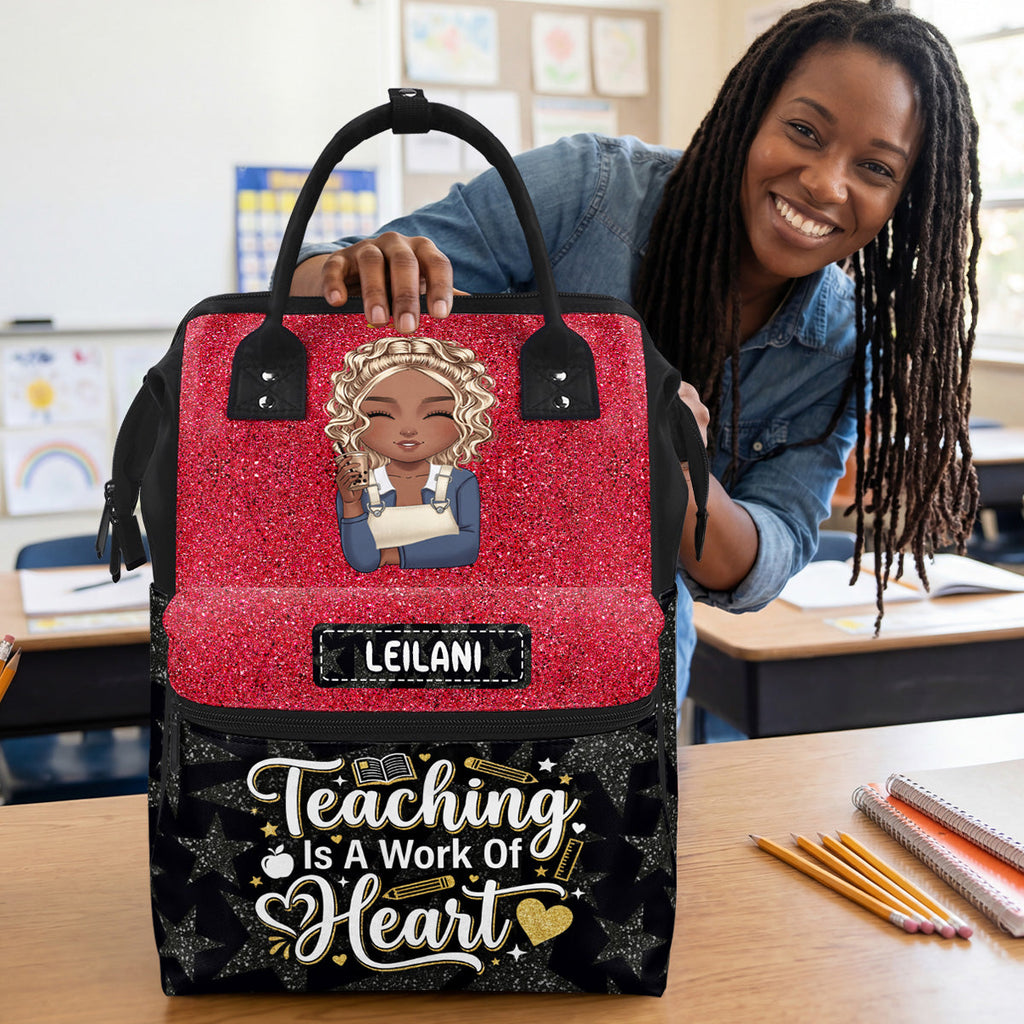 Teaching Is A Work Of Heart - Personalized Duckbilled Backpack