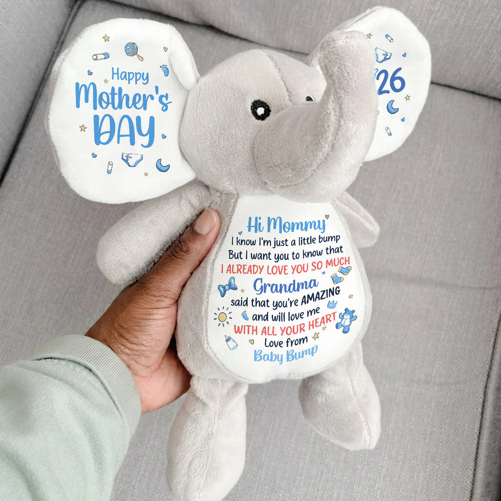 Dear Mommy I Love You - Personalized Stuffed Elephant