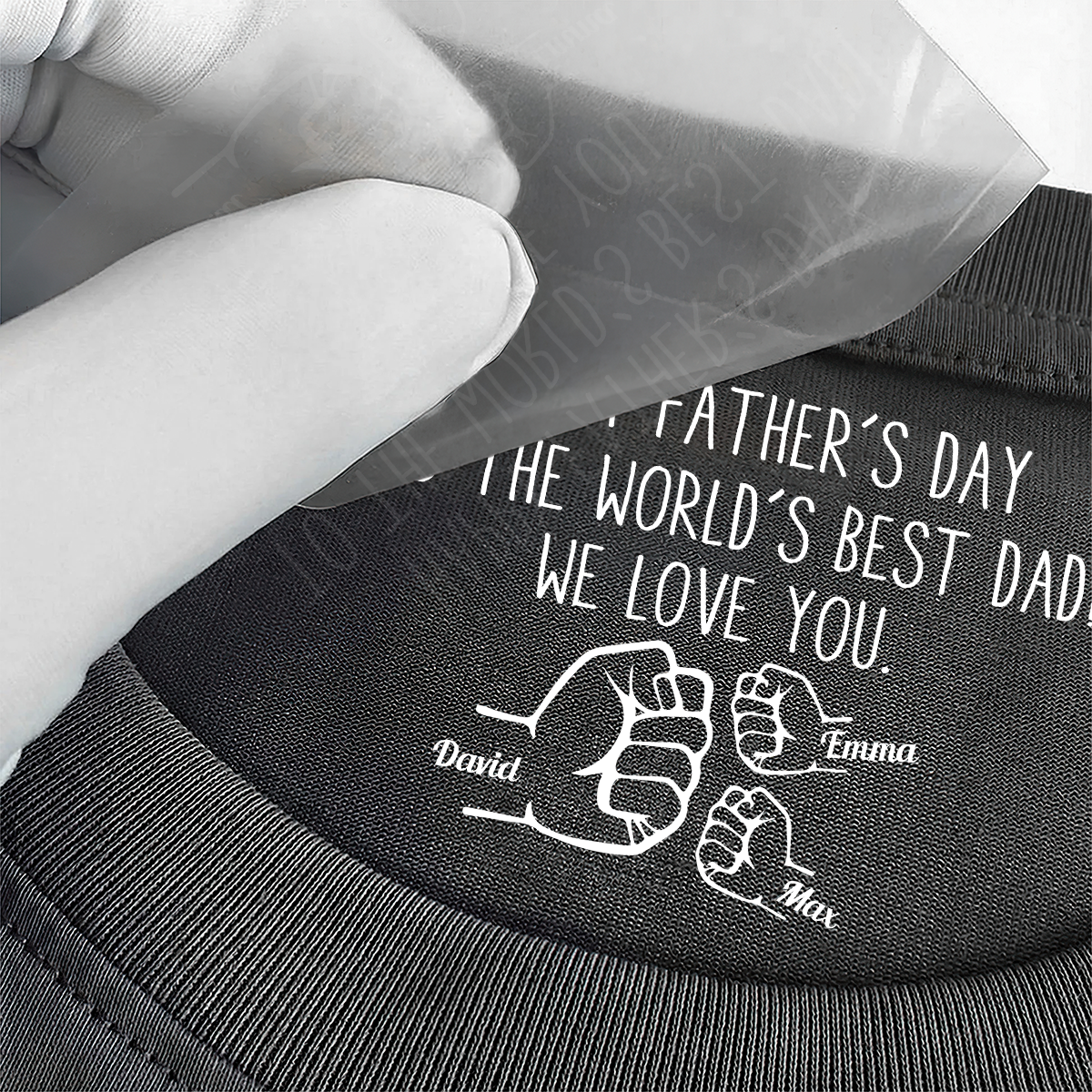 Happy Father's Day To The World's Best Dad - Personalized Shirt With Design Inner Neck