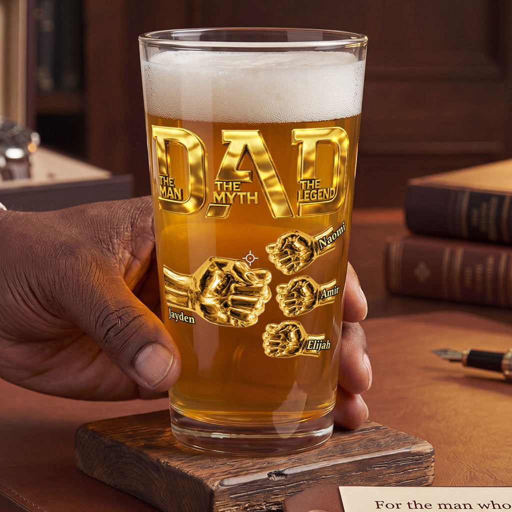 Dad The Man The Myth The Legend - Personalized Beer Glass