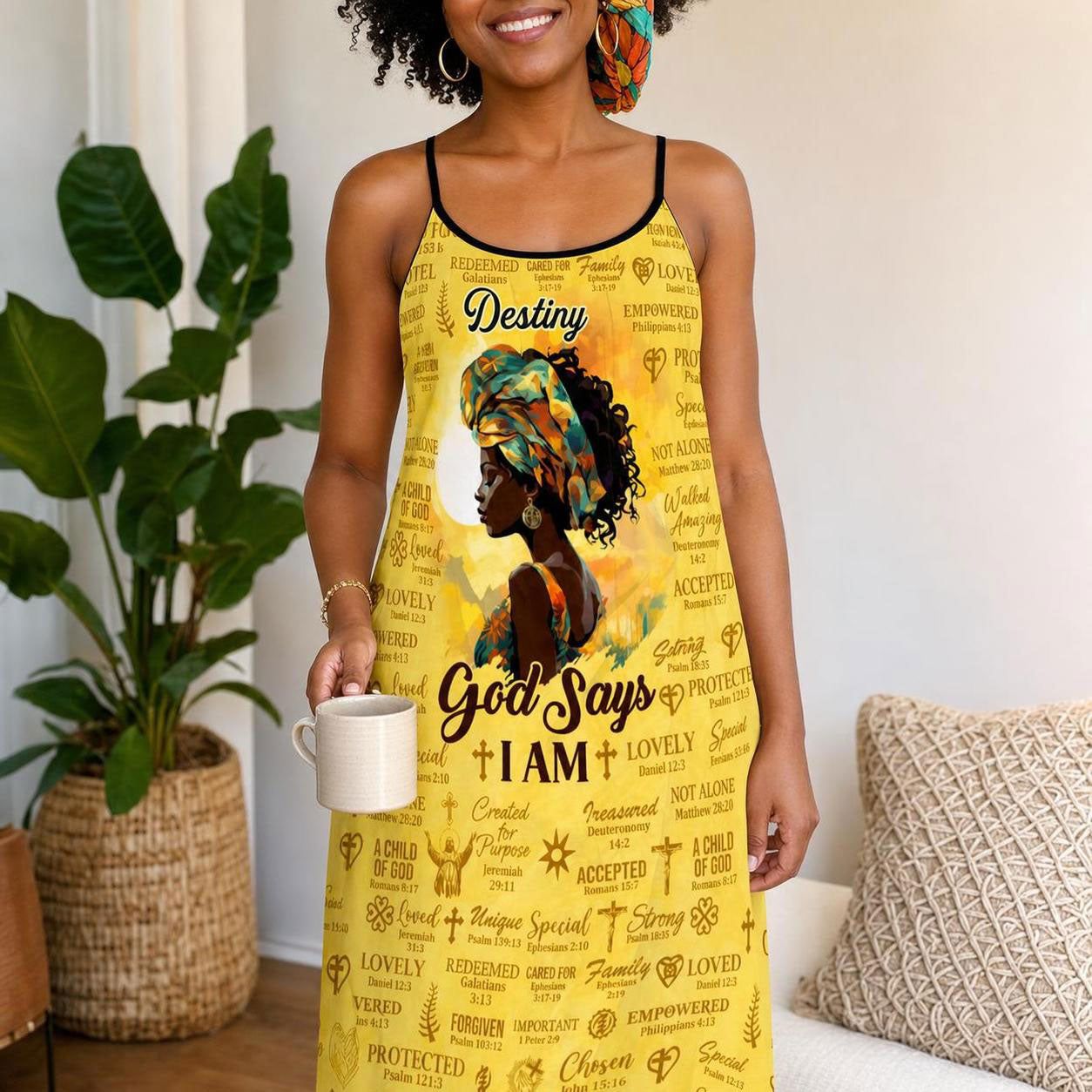 God Says I Am - Personalized Backless Cami Maxi Dress