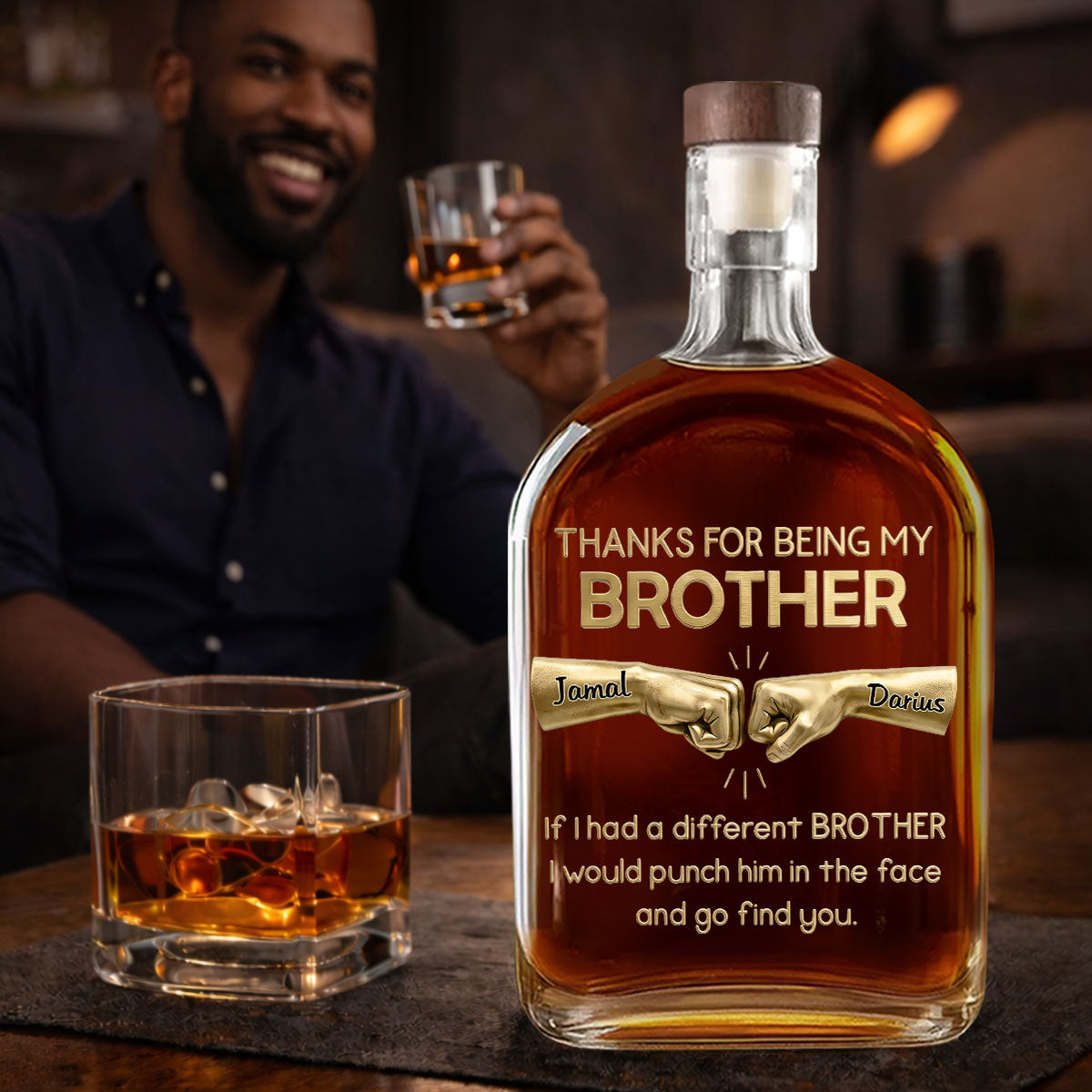 Being My Brother And Sister - Personalized Whiskey Bottle