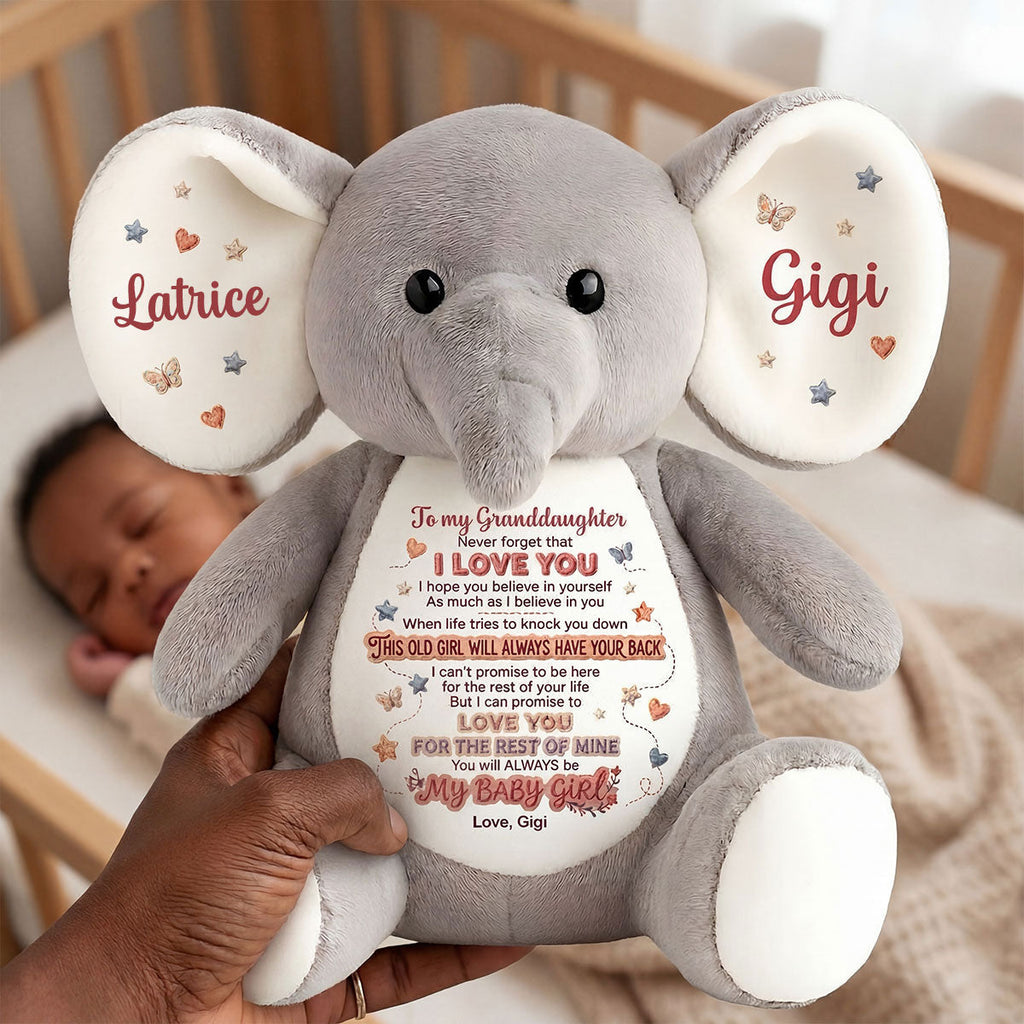 Never Forget That I Love You - Personalized Stuffed Elephant
