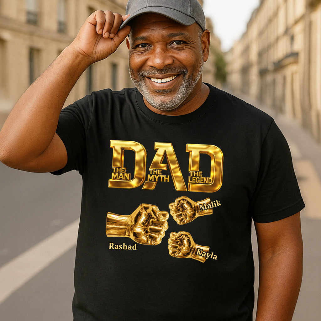 Dad The Man The Myth The Legend - Personalized 2D Unisex T-shirt