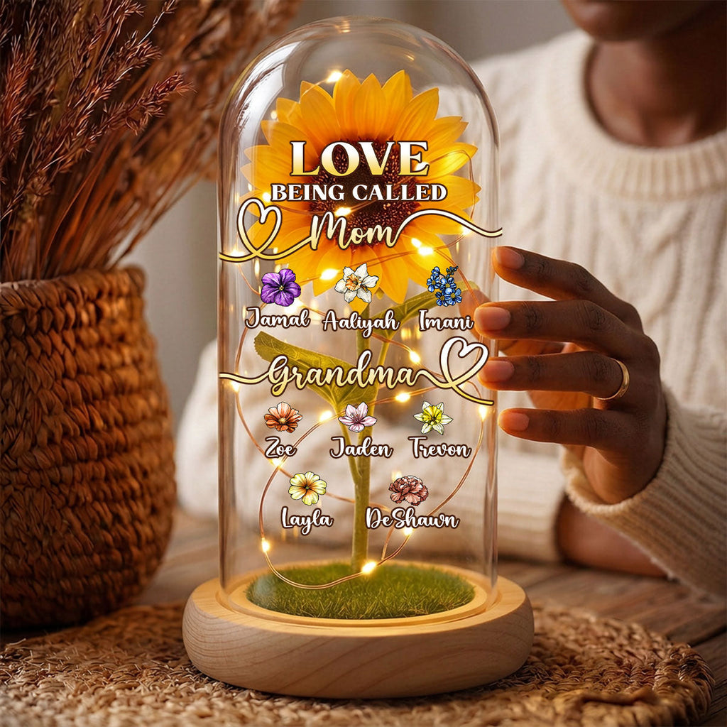 Love Being Called Grandma - Personalized Sunflower Dome Lamp