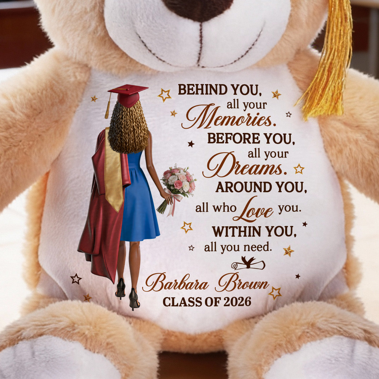 Behind You All Your Memories - Personalized Graduation Teddy Bear