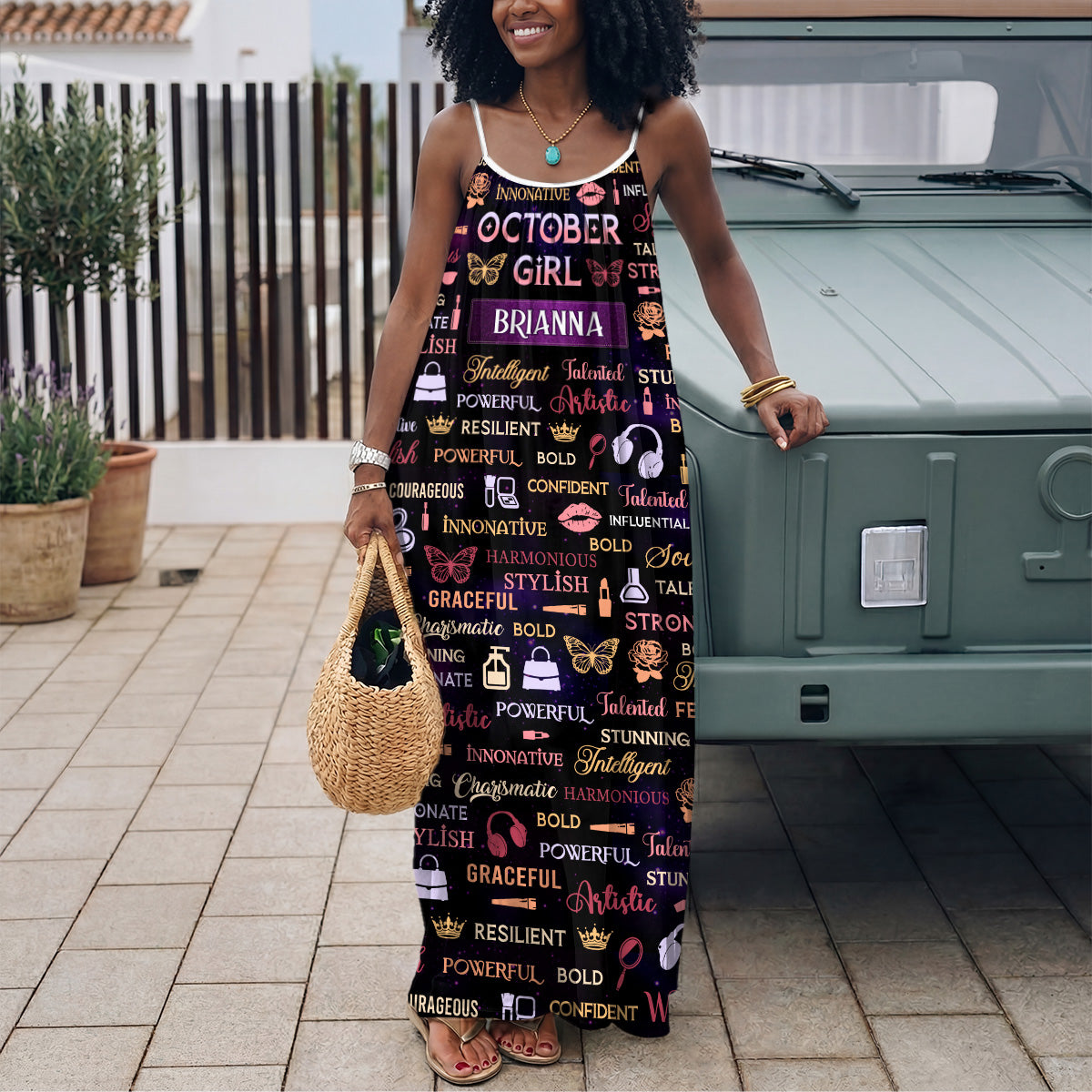 Month Girl - Personalized Backless Cami Maxi Dress