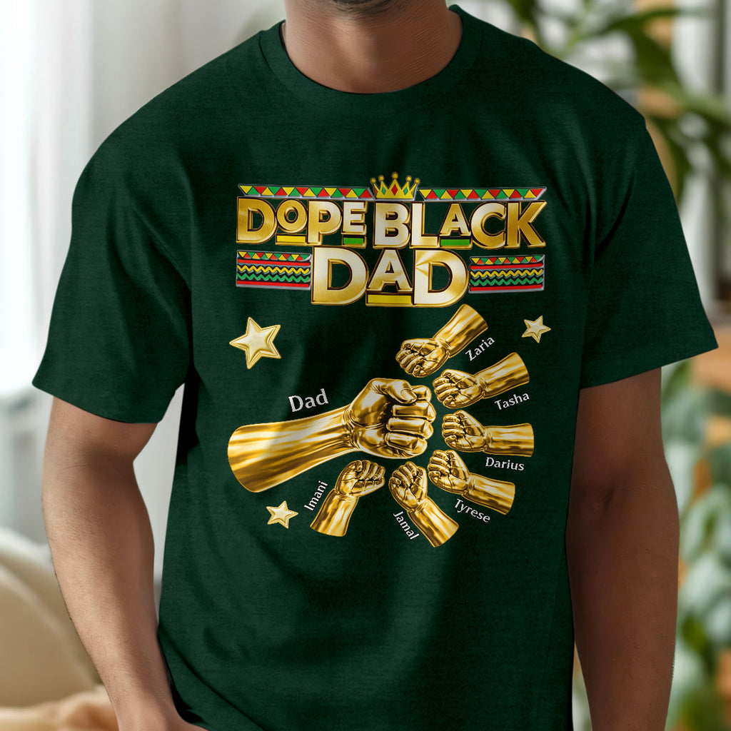 Dope Black Dad - Personalized 2D Unisex T-shirt