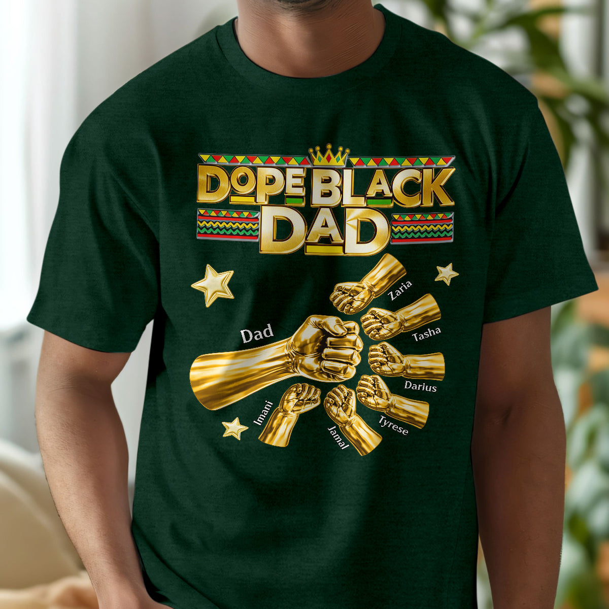Dope Black Dad - Personalized 2D Unisex T-shirt