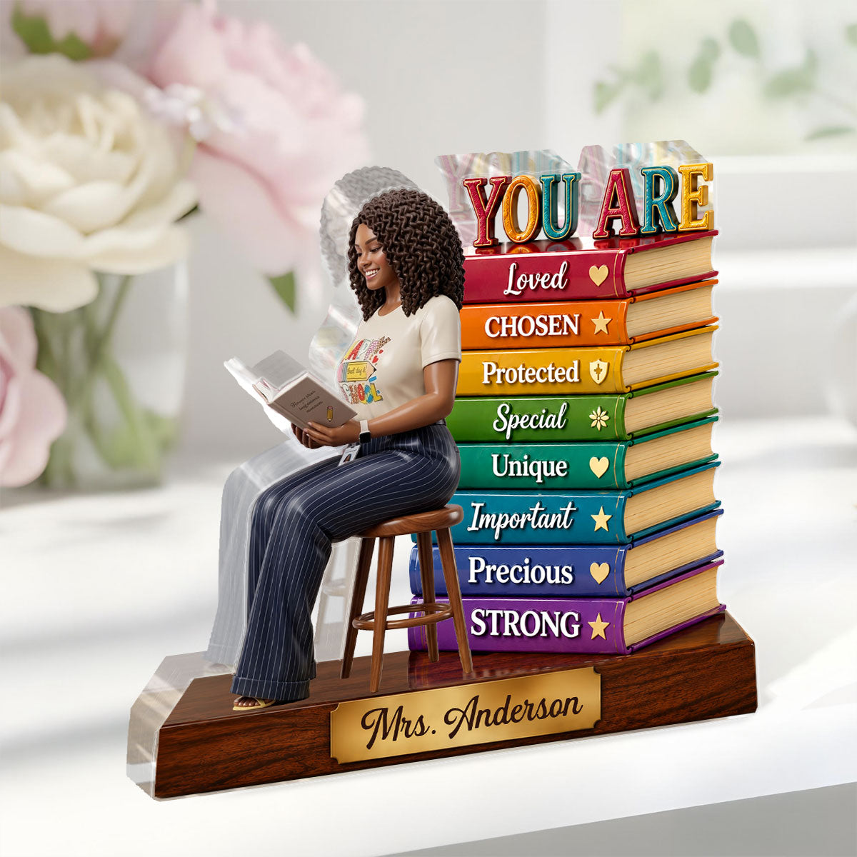 You Are Loved Teacher Appreciation Gift - Personalized Custom Shaped Acrylic Plaque