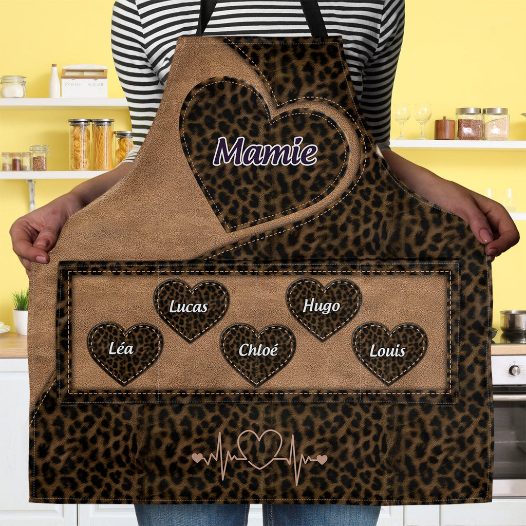 Le Cœur De Mamie - Personalized Apron With Pocket