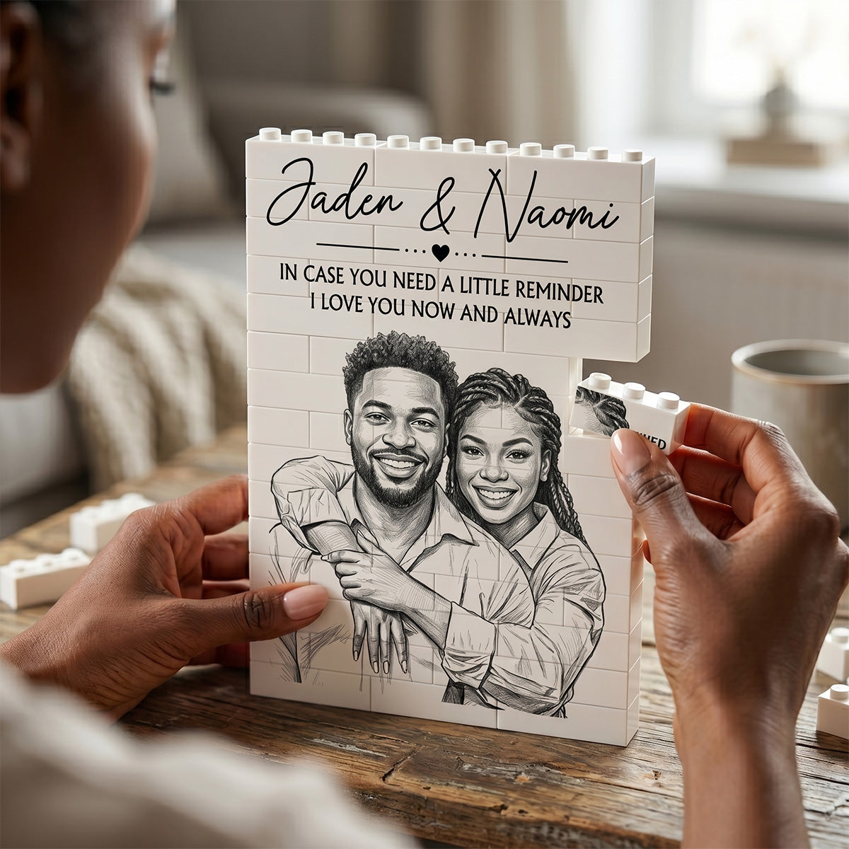 I Love You Now And Always - Personalized Building Brick Puzzle