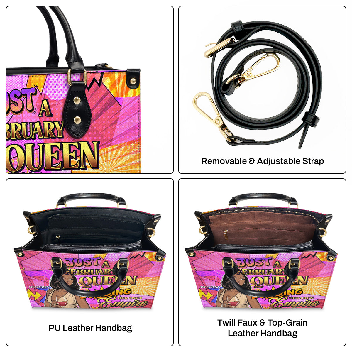 Just A Queen Building Her Own Empire - Personalized Leather Handbag