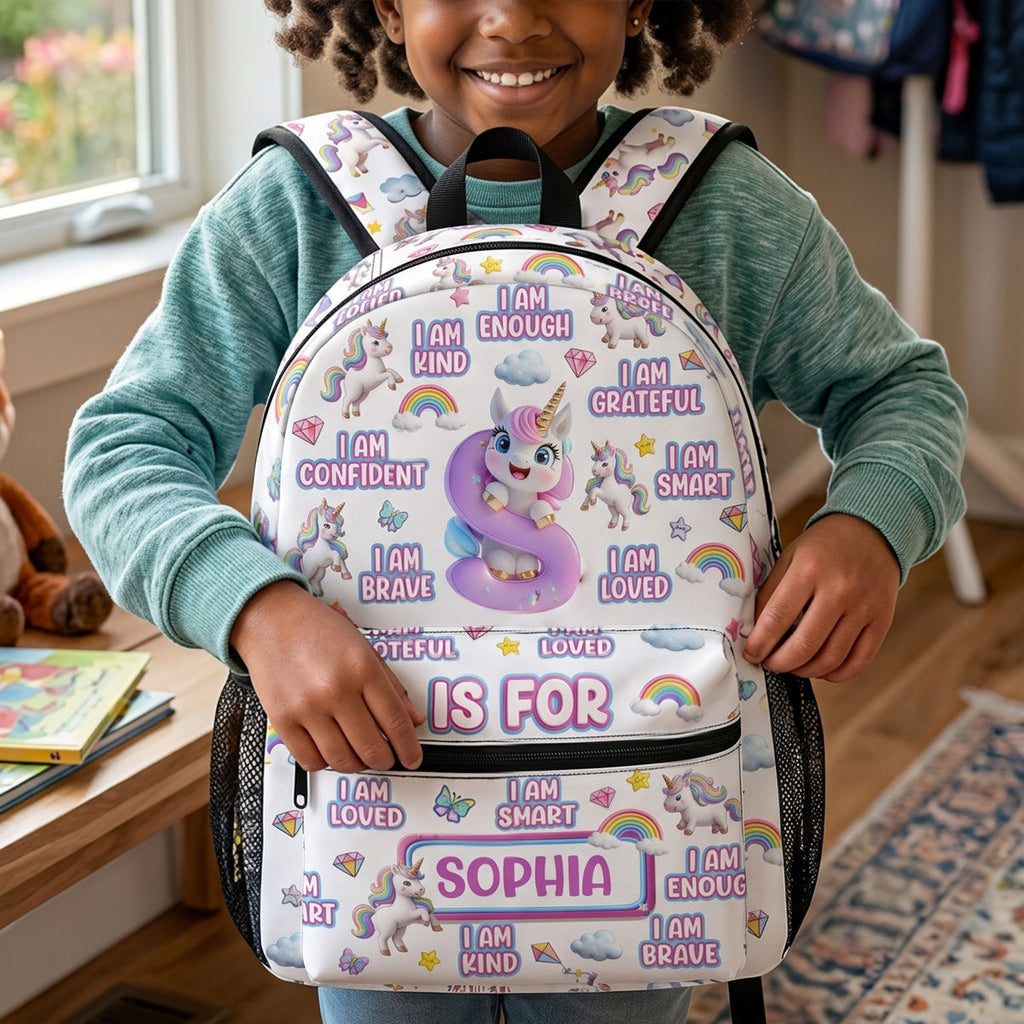 Unicorn Custom Alphabet - Personalized Backpack