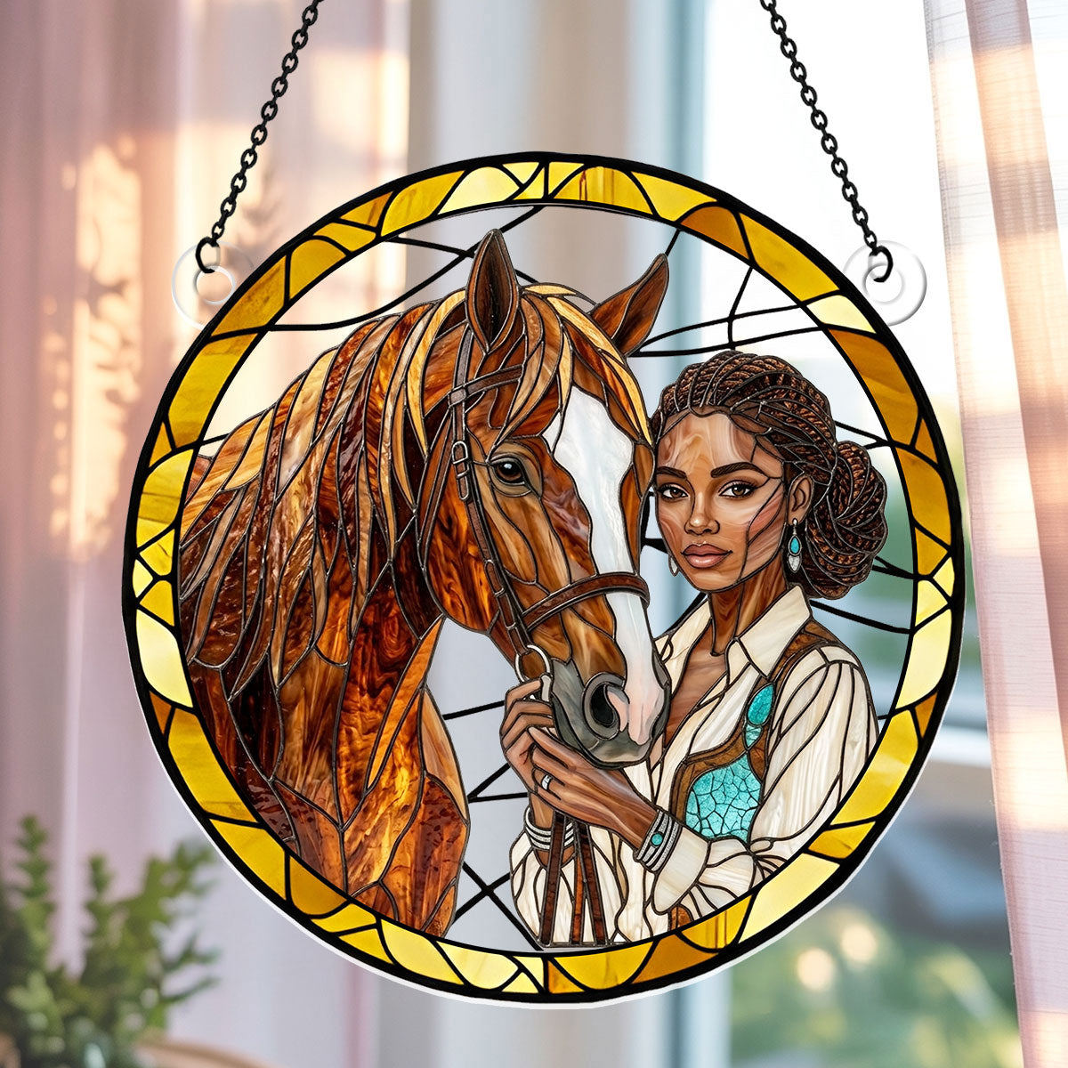 Custom Horse Photo To Style Suncatcher - Personalized Acrylic Suncatcher