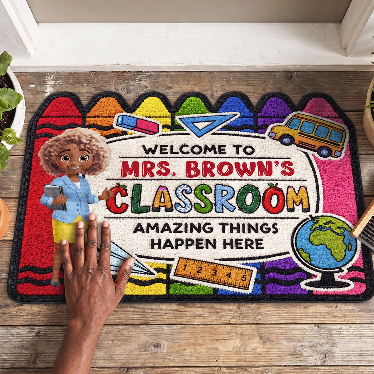 Welcome To My Classroom - Personalized Custom Shape Doormat