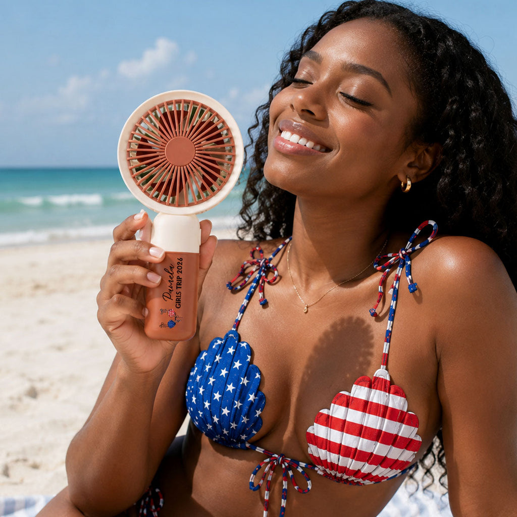 Summer Bikini, Girls Trip - Personalized Combo Handheld Fan
