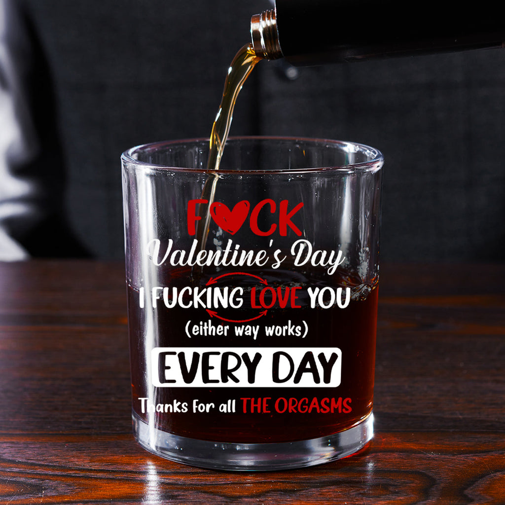 I Love You Either Way - Personalized Round Whiskey Glass