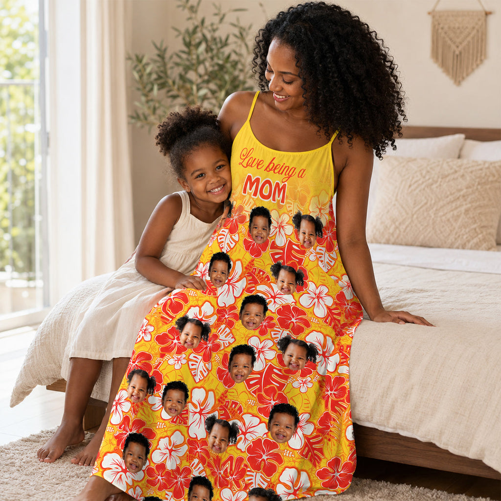 Love Being A Mom - Personalized Backless Cami Maxi Dress