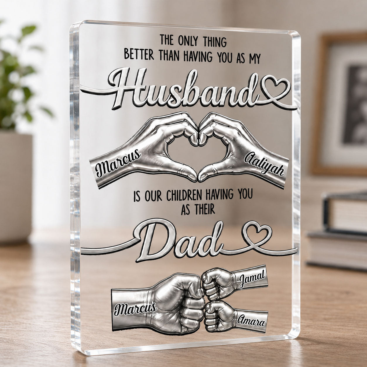 I Love You My Husband - Personalized Custom Shaped Acrylic Plaque