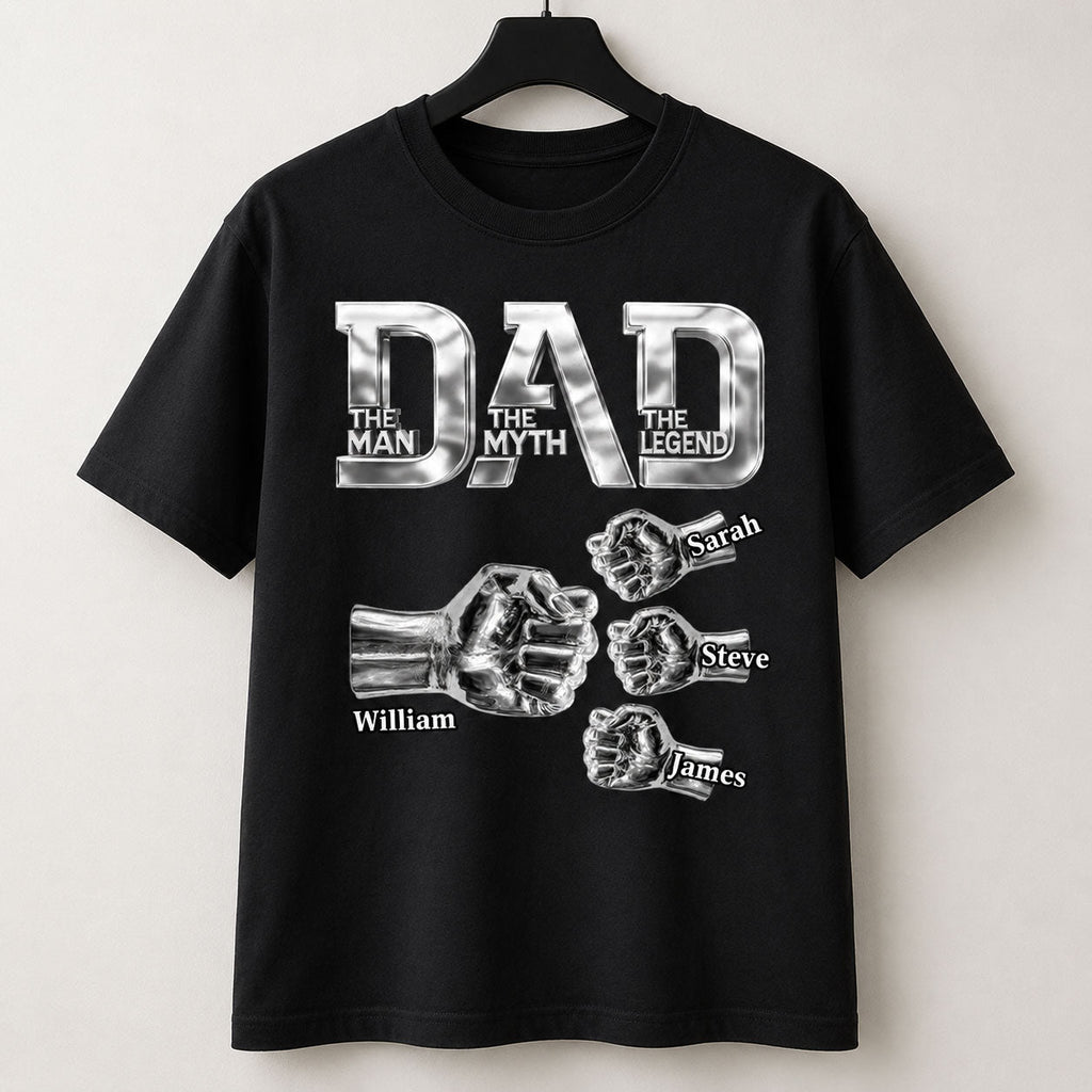 Dad The Man The Myth The Legend - Personalized 2D Unisex T-shirt