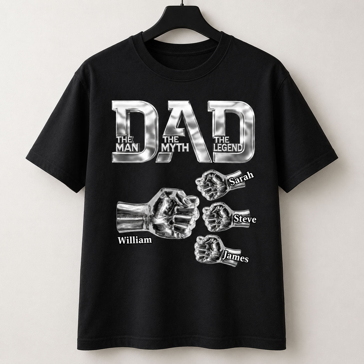 Dad The Man The Myth The Legend - Personalized 2D Unisex T-shirt