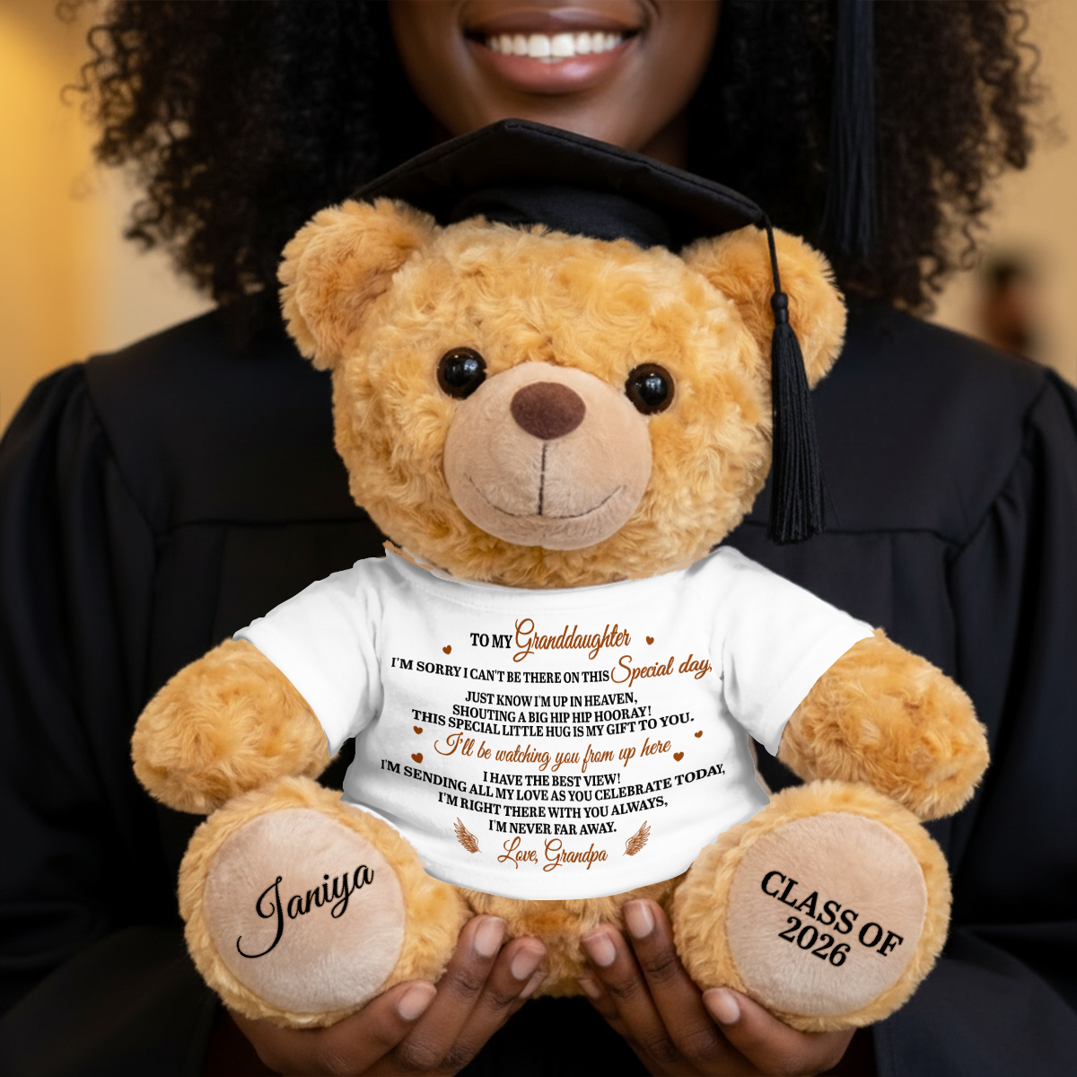 I'm Sending My Love As You Celebrate - Personalized Graduation Bear With Card
