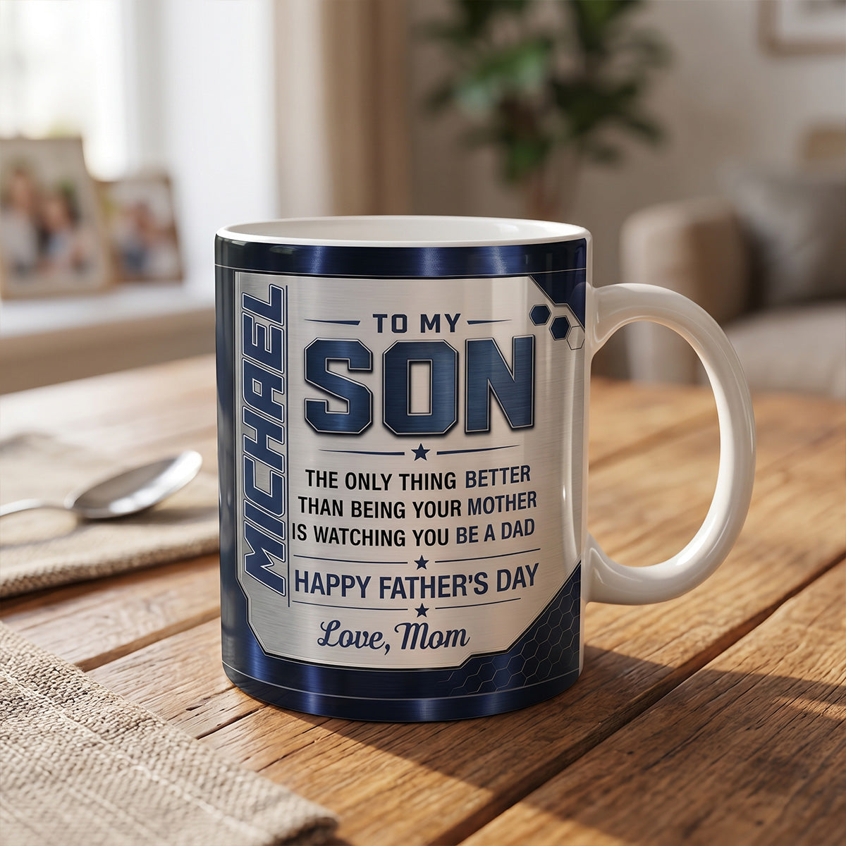 Watching You Being A Dad - Personalized Ceramic Coffee Mug