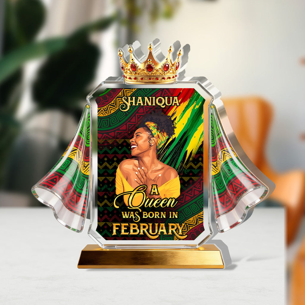 A Beautiful Black Queen - Personalized Custom Shaped Acrylic Plaque