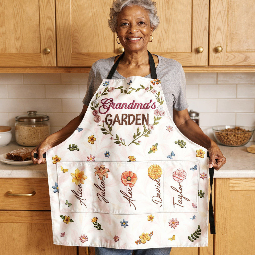 Grandma's Garden - Personalized Apron With Pocket