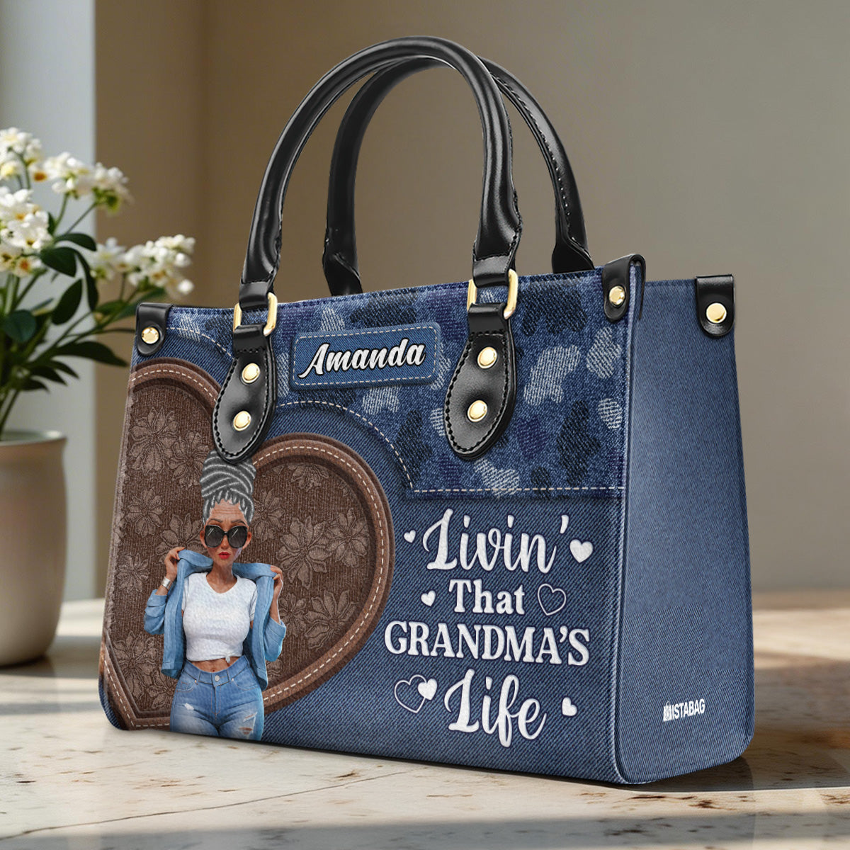 Livin' That Grandma's Life - Personalized Leather Handbag