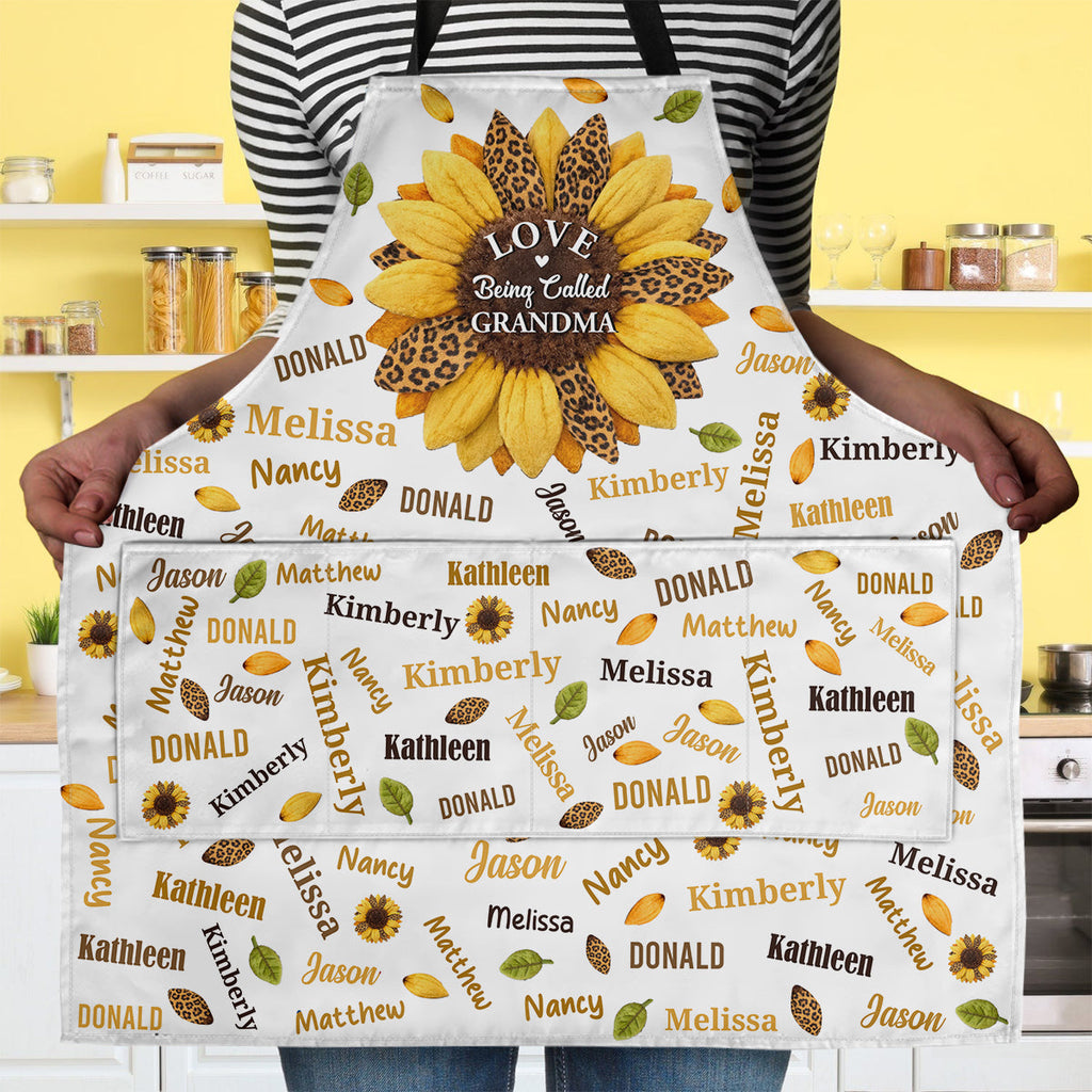 Love Being Called Grandma - Personalized Apron With Pocket