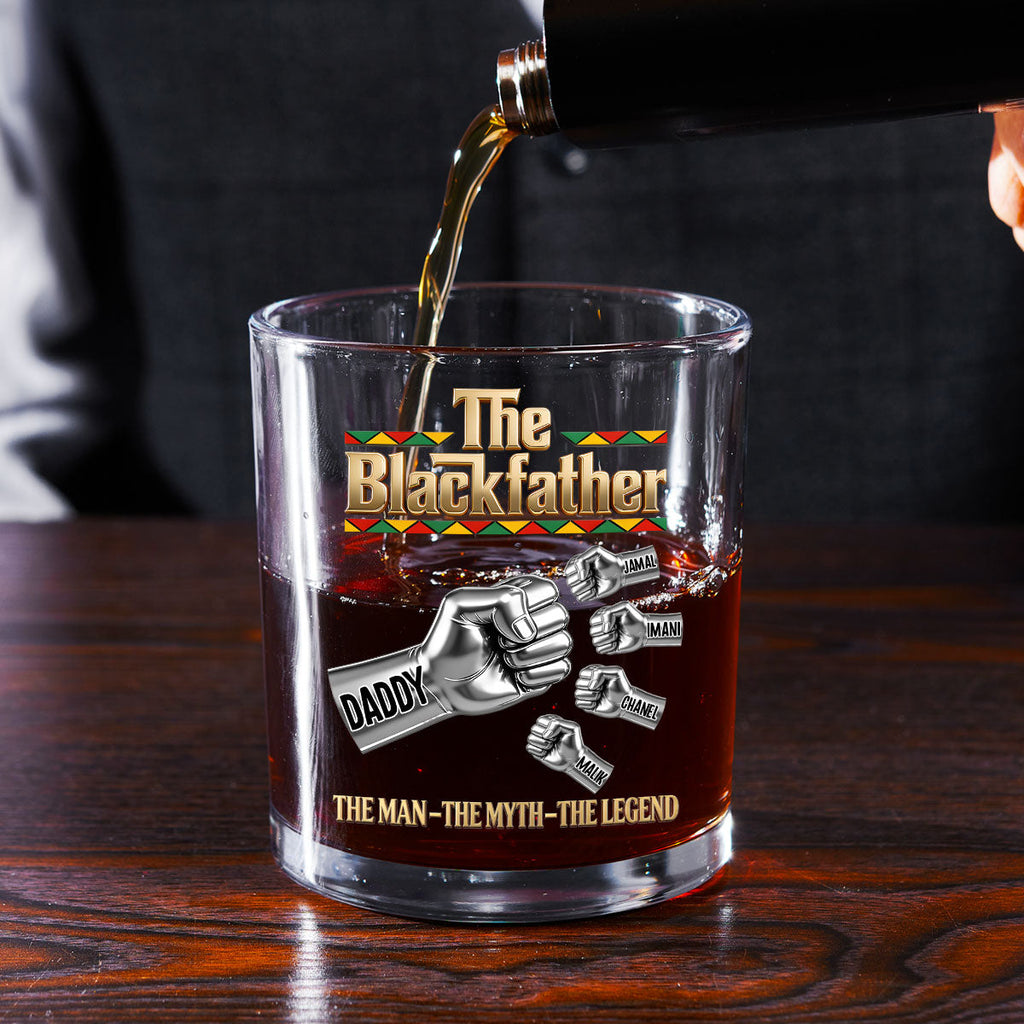 The Blackfather  - Personalized Round Whiskey Glass