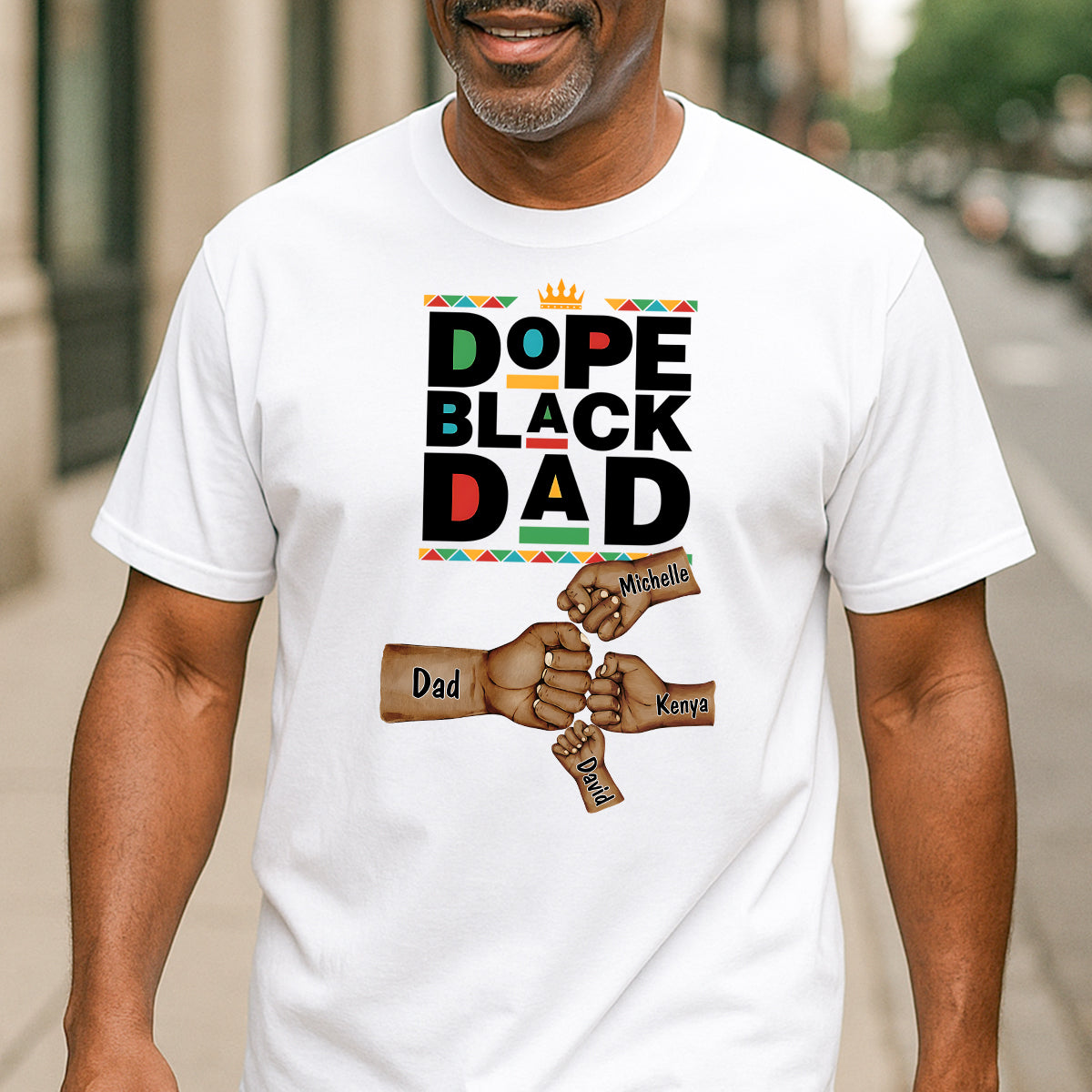 Dope Black Dad - Personalized 2D Unisex T-shirt