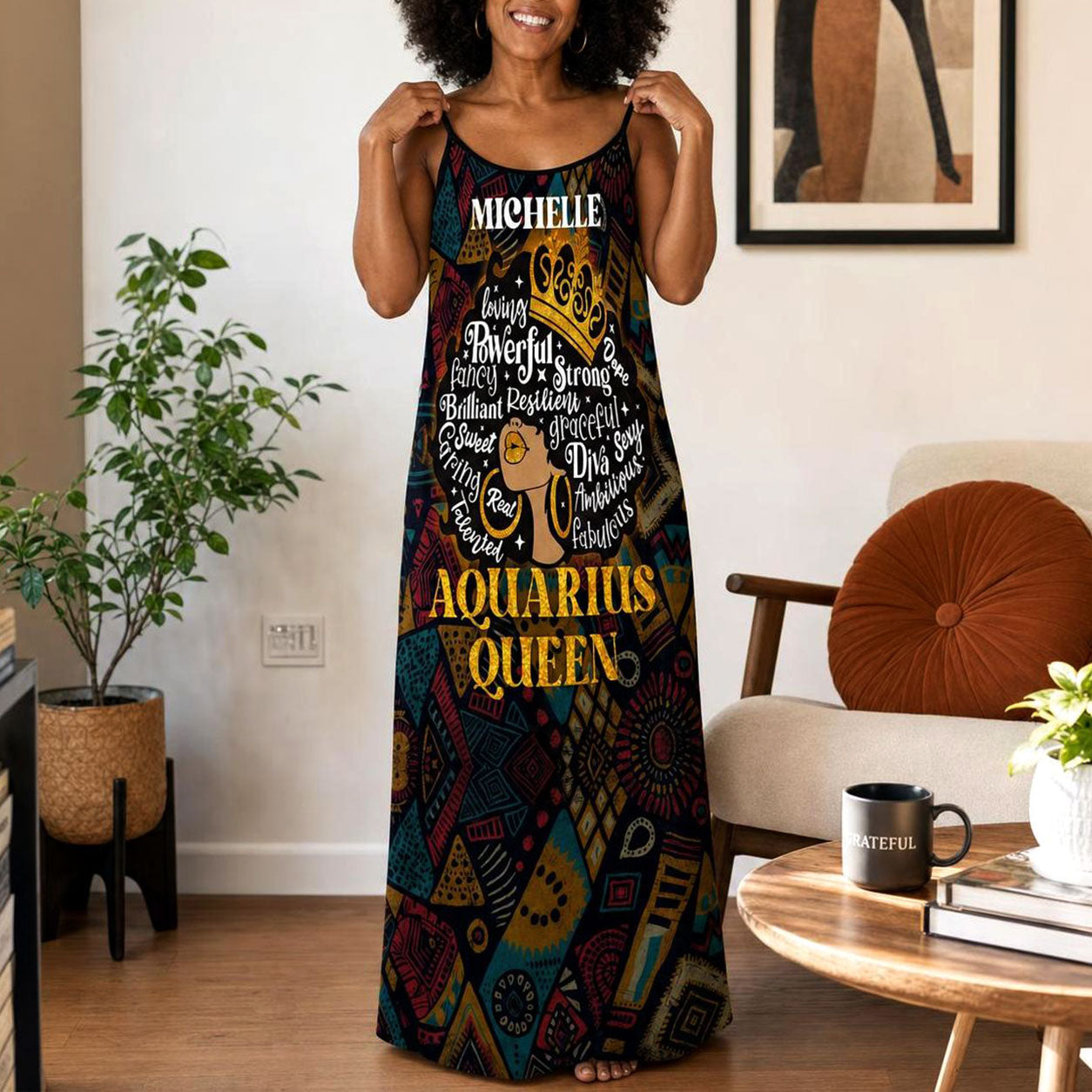 Zodiac Queen - Personalized Backless Cami Maxi Dress