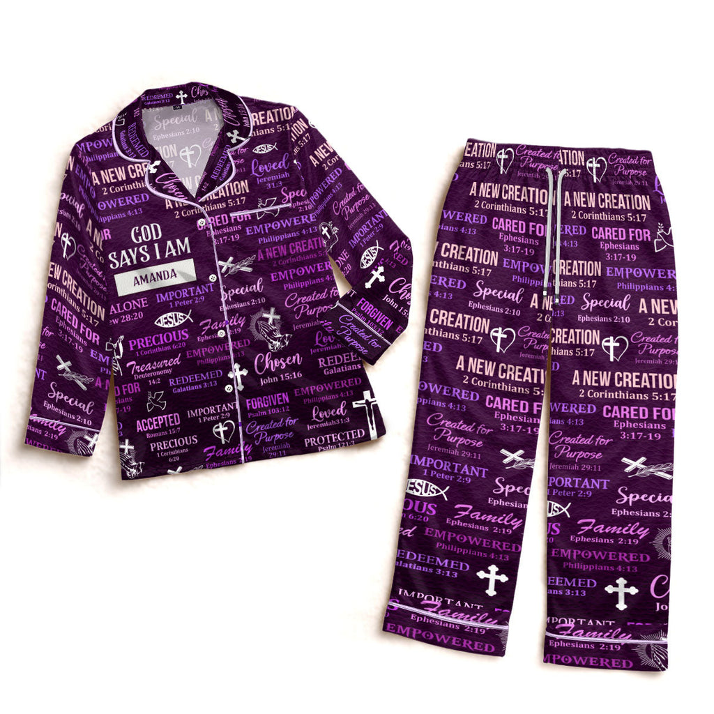 What God Says About You - Personalized Satin PJM Set